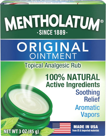 Mentholatum Original Chest Rub Ointment , White, 3 Ounce (Pack of 1) (0483)