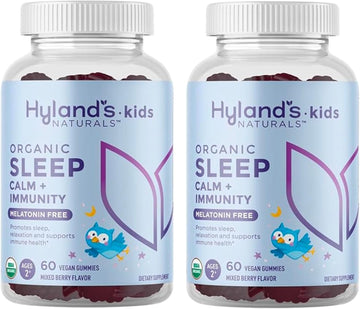 Hyland's Kids - Melatonin Free Organic Sleep Aid Gummies with Calm & Immune Support - with Chamomile, Elderberry & Passion Flower, Helps with Sleeplessness & Restlessness, 60 Vegan Gummies : Health & Household