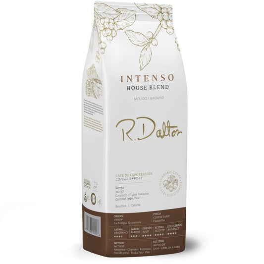 R. Dalton Coffee House Blend Ground Coffee - 12 oz - Authentic Taste - Fragrance and Aroma - Coffee Farm in Antigua Guatemala - Versatile Brewing