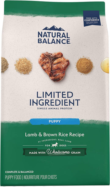 Natural Balance Limited Ingredient Puppy Dry Dog Food with Healthy Grains, Lamb & Brown Rice Recipe, 24 Pound (Pack of 1)