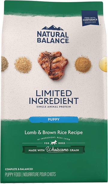 Natural Balance Limited Ingredient Puppy Dry Dog Food With Healthy Grains, Lamb & Brown Rice Recipe, 24 Pound (Pack Of 1)