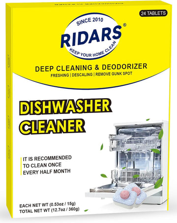 Dishwasher Cleaner - Dishwasher Cleaner and Deodorizer, Remove Limescale and Odor, 24 Tablets