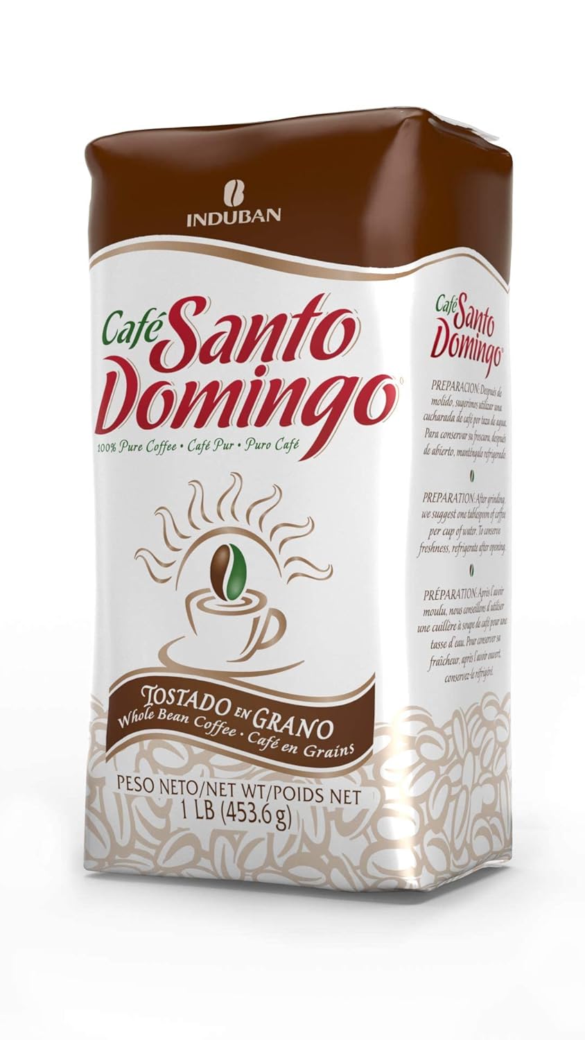 Santo Domingo Coffee, 16 oz Bag, Whole Bean Coffee, Medium Roast - Product from the Dominican Republic (Pack of 1) : Cafe Santo Domingo : Everything Else