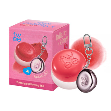 Lip&Cheek Blurry Pudding Pot + Pendant Keyring | Girls | Random Colored Keyring | Makeup Blush, Buildable Lightweight, Multi-Use Soft Matte Finish | 5G