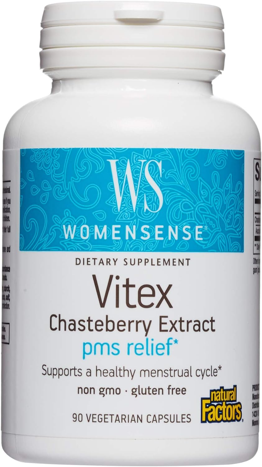 WomenSense by Natural Factors, Vitex Chasteberry Extract, Helps Sooth Symptoms of PMS and Menopause, 90 capsules (90 servings) : Health & Household