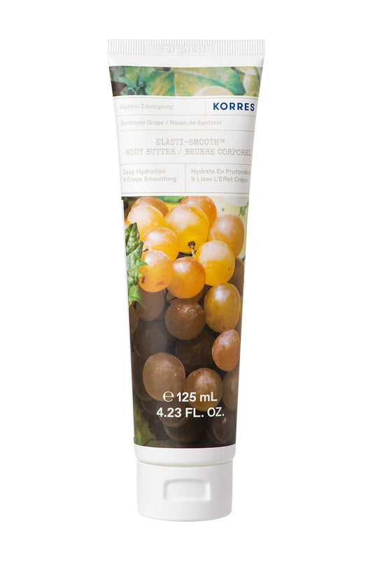 Korres Elasti-Smooth Body Butter Cream, Dry Skin Lotion With Shea Butter And Almond Oil, Moisturizing, Firming, Tightening And Hydrating After Shower Care For Women & Men, Guava Fragrance, 4.23 Fl Oz