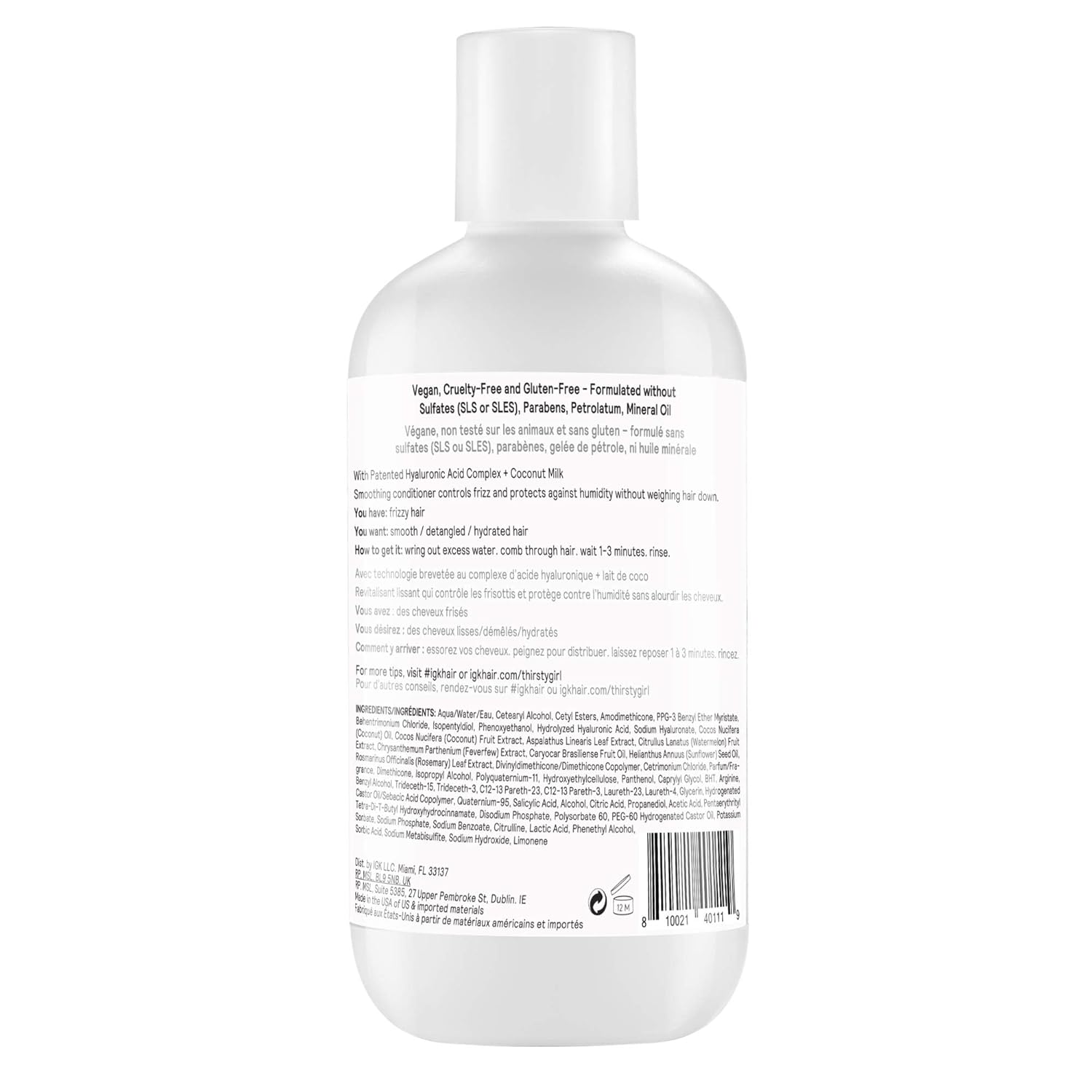 Igk Thirsty Girl Coconut Milk Anti-Frizz Conditioner 236 Ml / 8 Oz : Beauty & Personal Care
