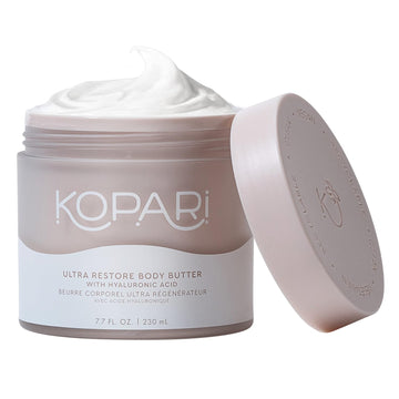Kopari Ultra Restore Body Butter, Whipped Lightweight Formula, Hyaluronic Acid & Mango Seed Butter, Deep & Long-Lasting Moisture, Guava 7.7 Oz