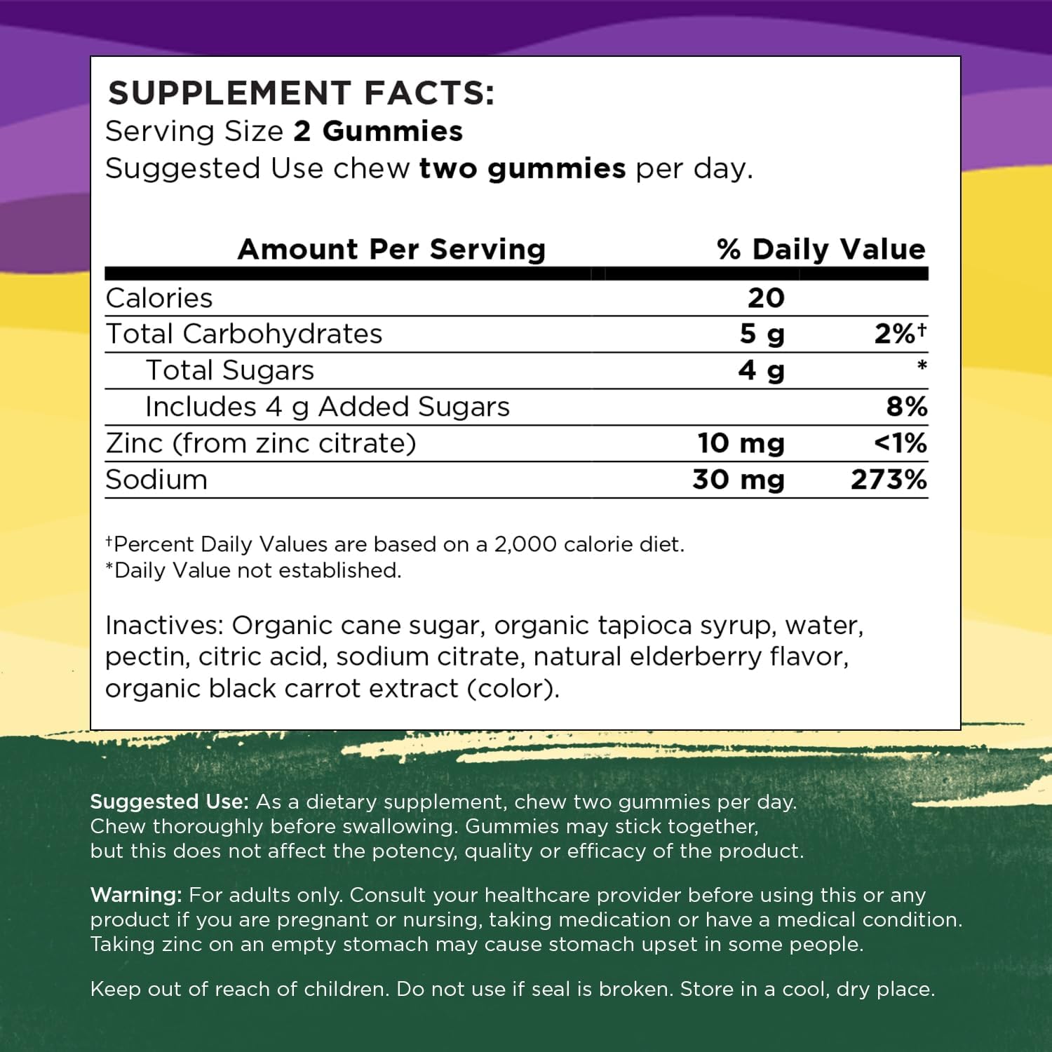 Swanson Zinc Gummies - 60 Elderberry Gummies - Vitamin Supplement for Antioxidant Activity and Immune Support : Health & Household