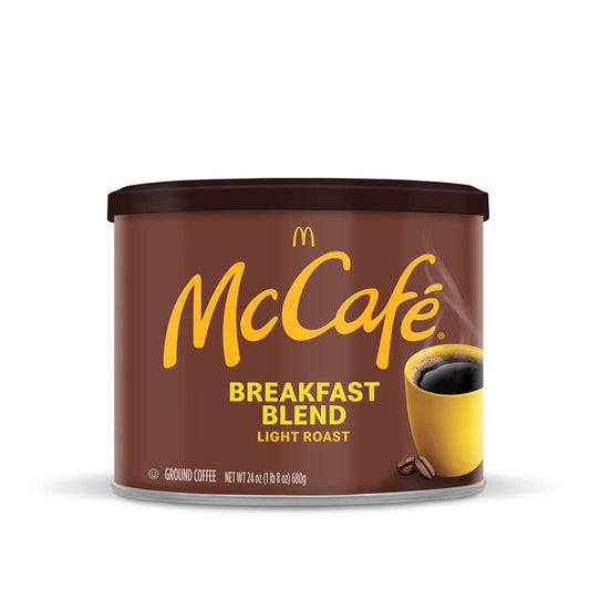 McCafe Breakfast Blend, Light Roast Ground Coffee, 24 oz Canister