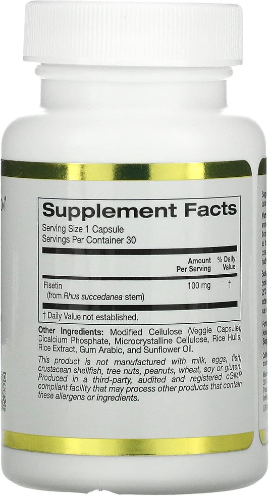 California Gold Nutrition Fisetin With Novusetin, 100 Mg, 30 Veggie Capsules