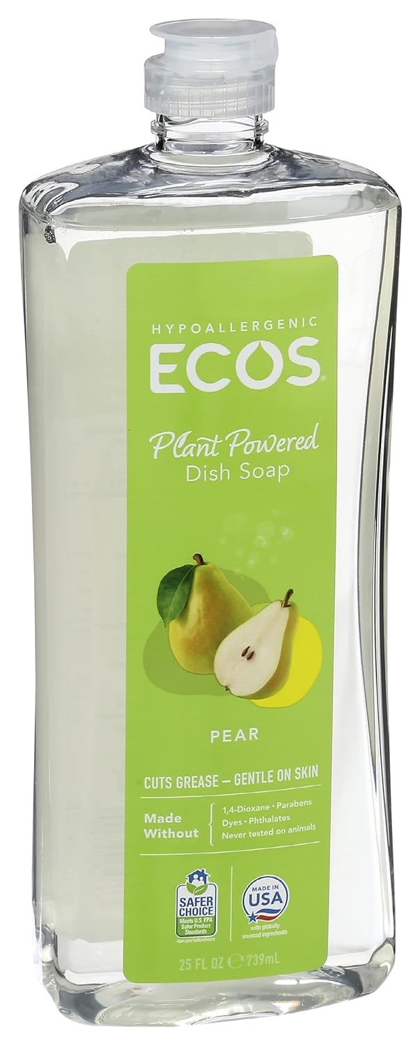 ECOS, Earth Friendly Products Dishmate Dishwashing Liquid Natural, Pear, 25 Fl Oz : Health & Household