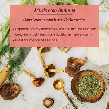 Urban Moonshine Mushroom Immune - Daily Support With Reishi & Astragalus - Long-Term Tonic For Healthy Immune System - Immune Support Supplement - Gluten Free Herbal Supplement - 2 Fl Oz