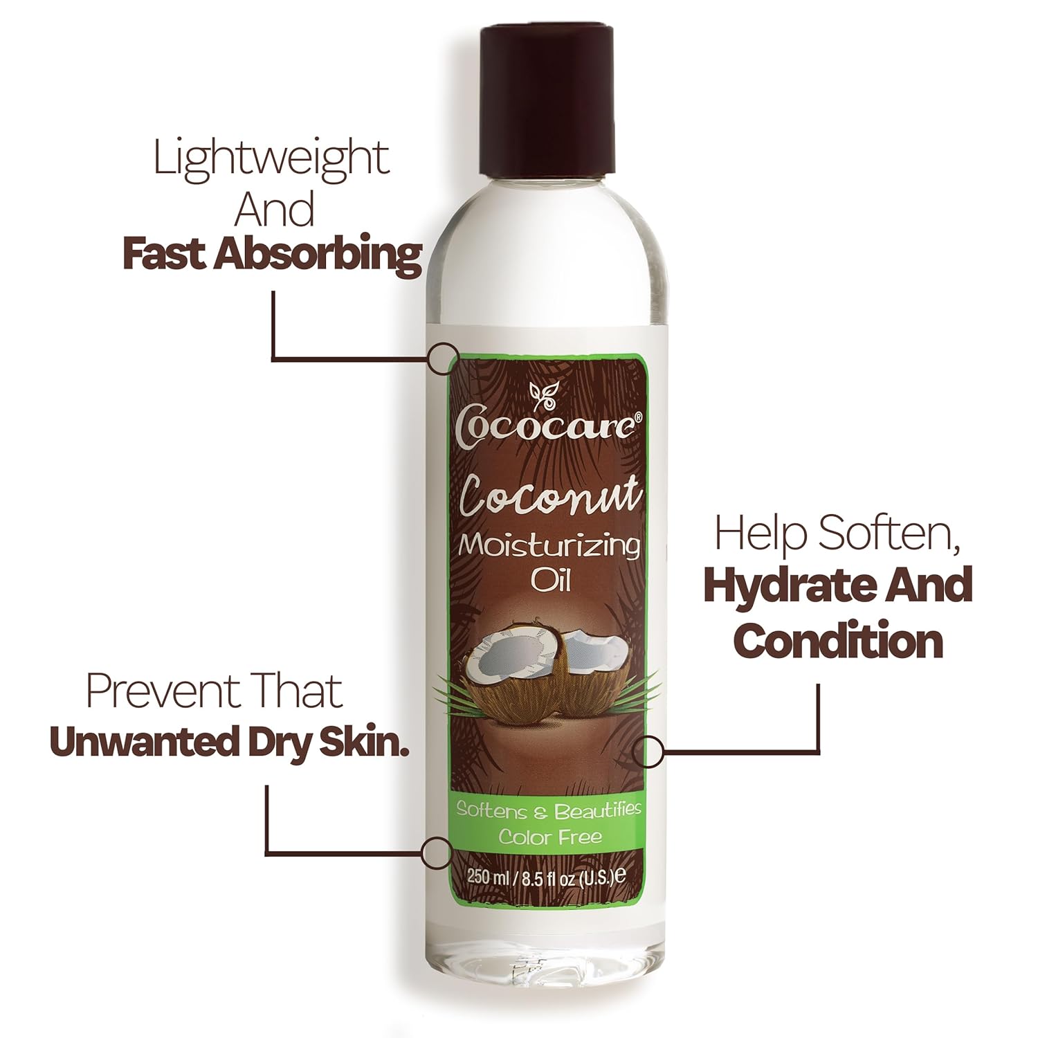 Cococare Coconut Moisturizing Oil 8.5 Fl Oz. - Formulated With Natural Coconut Oil (3) : Body Oils : Beauty & Personal Care