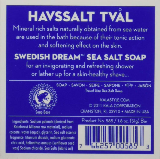 Kalastyle Swedish Dream, Moisturizing Sea Salt Statement, Shower/Bath Soap, 1- Bar, 1.8Oz