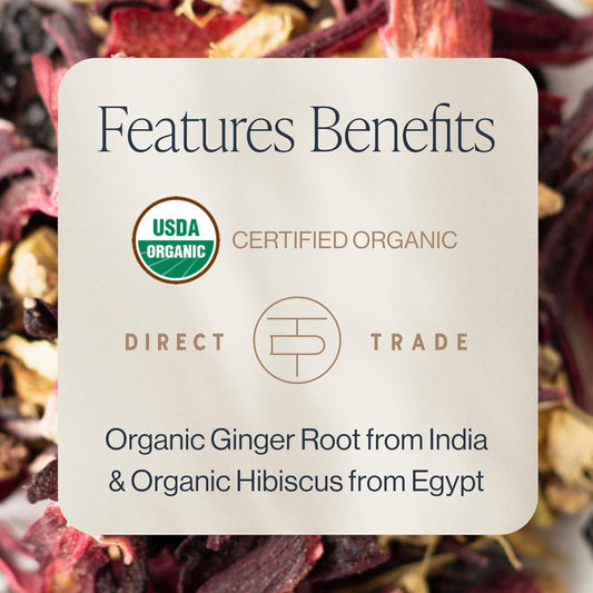 Rishi Tea Elderberry Healer Herbal Tea | Usda Organic Direct Trade Loose Leaf Tea, Certified Kosher, Caffeine Free Elderberry With Ginger Root, Hibiscus Flowers, & Licorice Root | 2.46 Ounces (Pack Of 1)