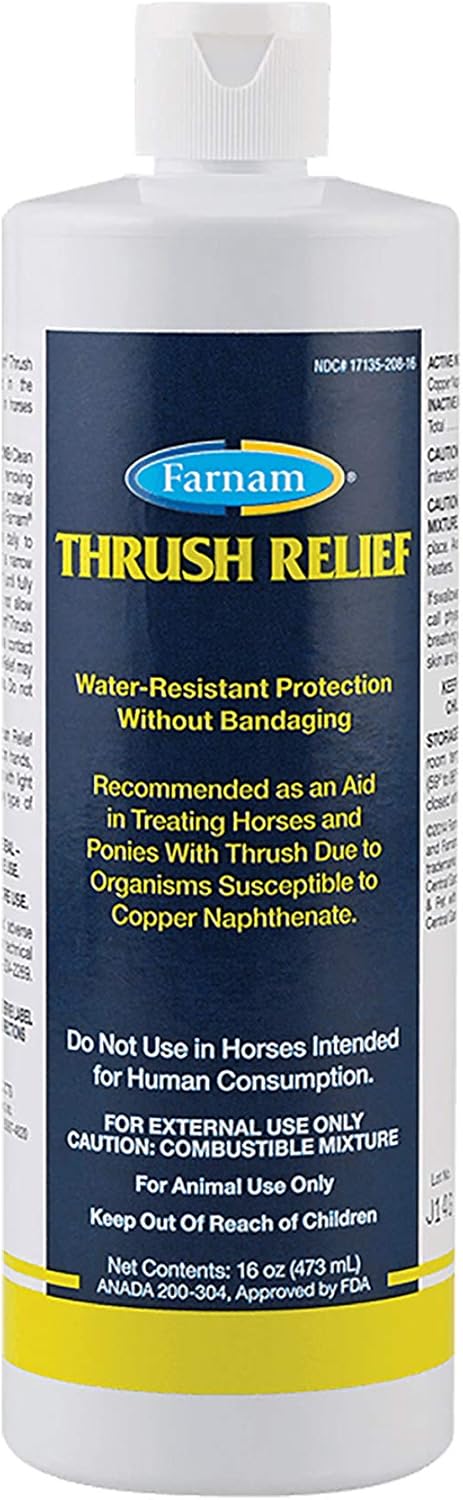 Farnam Thrush Relief Thrush Treatment Aid in Horses and Ponies Brown 16 Ounces : Pet Supplies