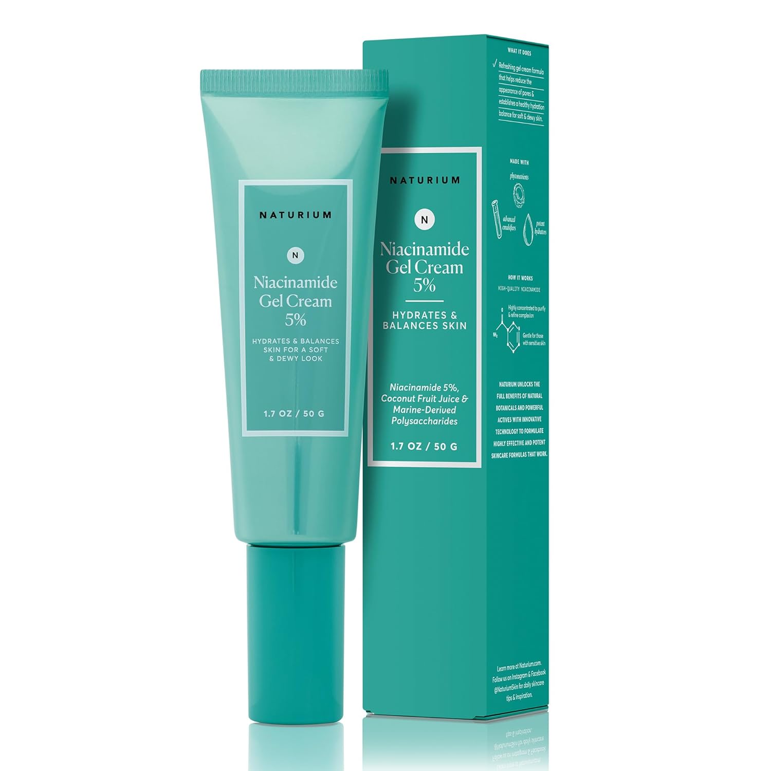 Naturium Niacinamide Gel Cream 5%, Face Moisturizer & Hydrating Skin Care For Healthier-Looking Dewy Skin, 1.7 Oz : Beauty & Personal Care