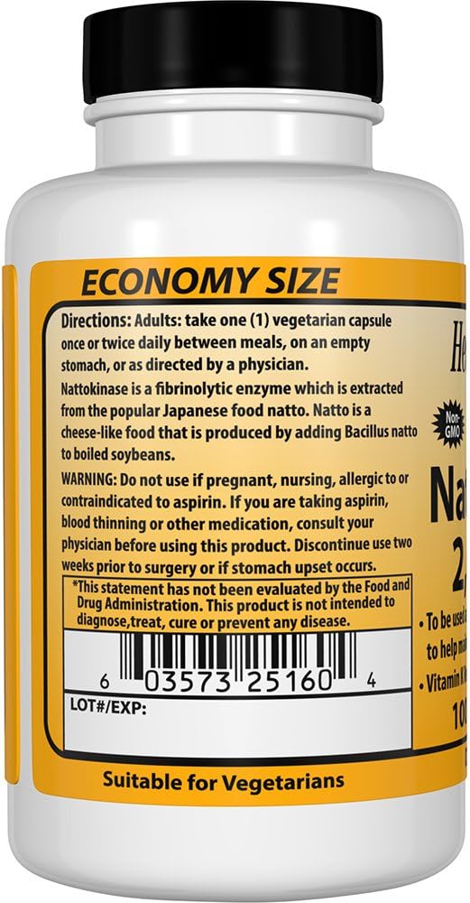 Healthy Origins Nattokinase 2, 000 FU's Multi Vitamins, 100 Mg, 180 Count