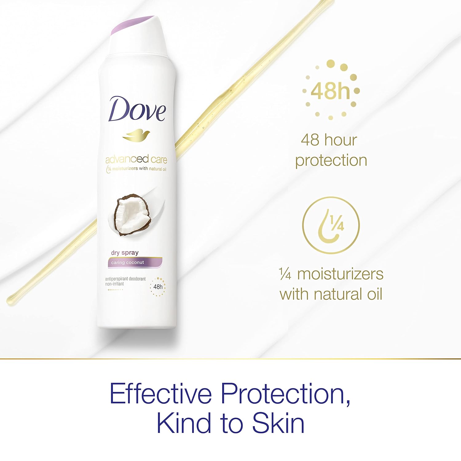 Dove Advanced Care Dry Spray Antiperspirant Deodorant Caring Coconut 3 Count For Women With 48 Hour Protection Soft And Comfortable Underarms 3.8 oz