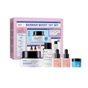 Belif Barrier Boost 101 Limited Edition Set?: Full Size Moisturing Bomb 50Ml & Deluxe Size Moisturizing Bomb Toner, 2X Retinol & Peptide Barrier Serum, Moisturizing Eye Bomb, 5 Piece Kit