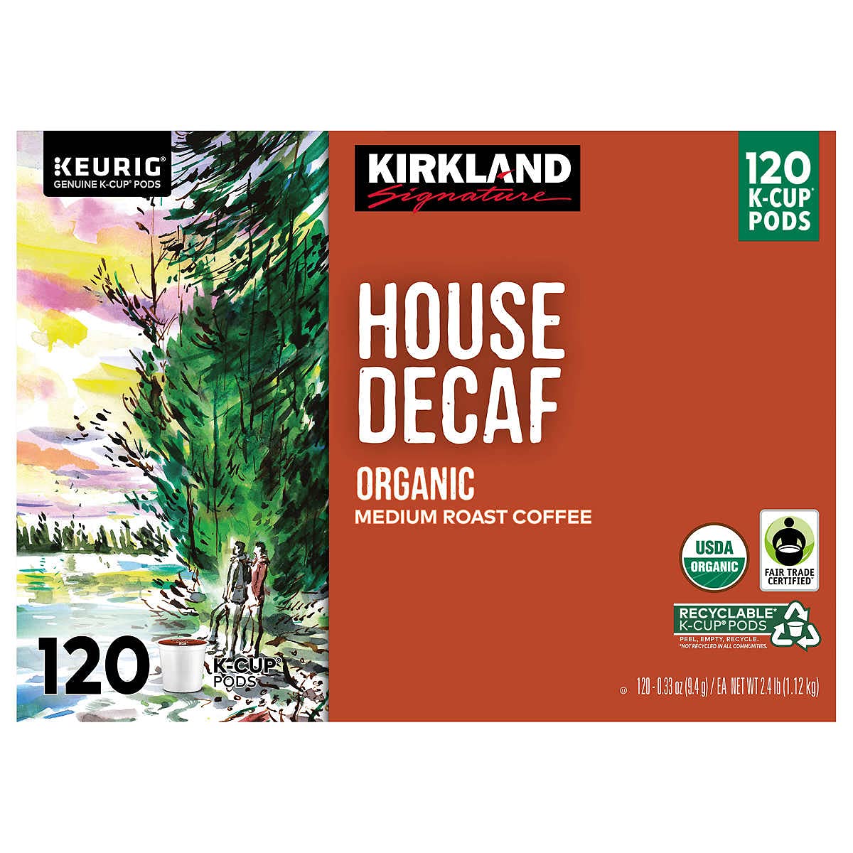 Kirkland Signature Organic House Decaf Coffee K-Cups, 120 Count, 120 Count (Pack of 1) : Grocery & Gourmet Food