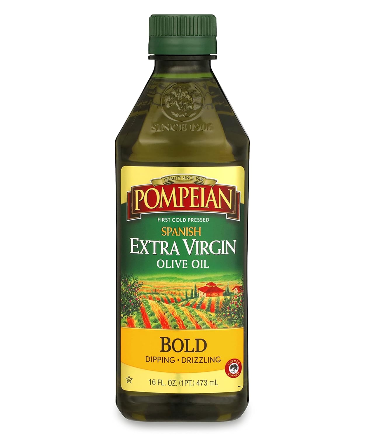 Pompeian Spanish Bold Extra Virgin Olive Oil, First Cold Pressed, Strong, Fruity Flavor, Perfect For Dipping And Drizzling, 16 Fl. Oz