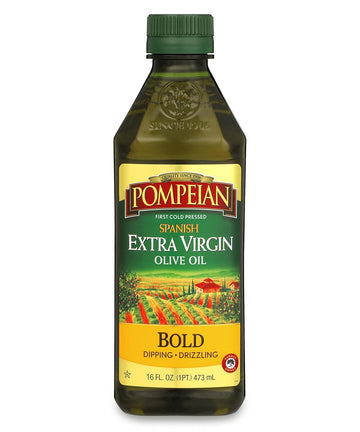 Pompeian Spanish Bold Extra Virgin Olive Oil, First Cold Pressed, Strong, Fruity Flavor, Perfect For Dipping And Drizzling, 16 Fl. Oz