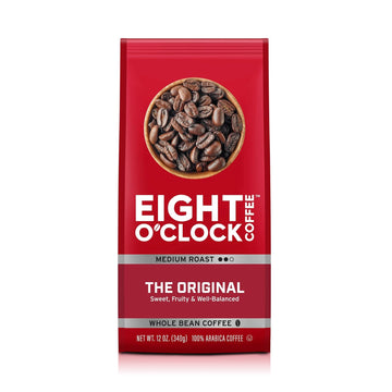 Eight O'Clock Coffee The Original, 12 Ounce (Pack Of 6) Medium Roast Whole Bean Coffee, 100% Arabica, Sweet, Fruity, Balanced