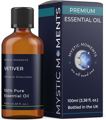 Mystic Moments | Vetiver Essential Oil 100ml - Pure & Natural oil for Diffusers, Aromatherapy & Massage Blends Vegan GMO Free