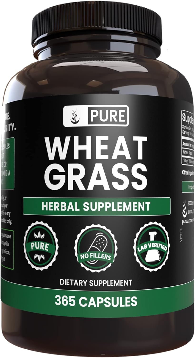 Pure Original Ingredients Wheat Grass (365 Capsules) No Magnesium Or Rice Fillers, Always Pure, Lab Verified