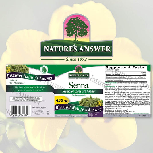Nature's Answer Senna Leaf | Dietary Supplement | Promotes Digestive Health | Vegan, Gluten-Free & Kosher Certified | Vegetarian Capsules 90ct