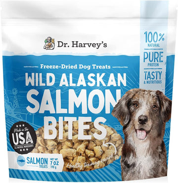 Dr. Harvey'S Wild Alaskan Salmon Bites Freeze Dried Dog Training Treats With Salmon Meat For Dogs, 7 Ounces
