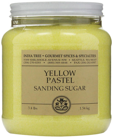 India Tree Yellow Pastel Sanding Sugar, 3.4 Lb