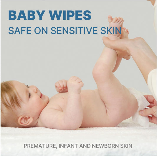 Korea’S #1 Sensitive Baby Wipes -Hypoallergenic Water-Based Unscented Alcohol-Free Extra-Thick 55 Gsm Superfood Extracts Plant- Based Non-Irritating Flip-Top 640 Count (8 Packs)