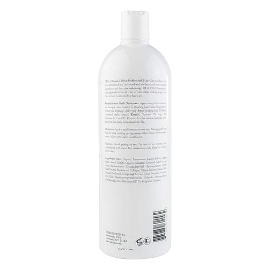 Keratin System Shampoo - Infused With Garlic Extract For Damaged, Thinning Hair - Promotes Growth, Sulfate And Paraben Free