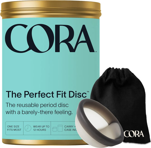 Cora Menstrual Disc | Reusable Period Disc | Wear Up to 12-Hours | Sustainable Alternative to Tampons/Pads | for Light/Heavy Flows | Leak Proof | Medical Grade Silicone | Eco-Friendly Feminine Hygiene : Health & Household