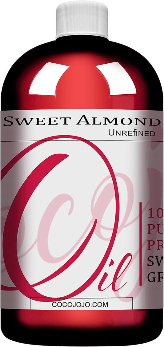 Sweet Almond Oil - Face Skin Hair Cold Pressed 16 oz Natural Pure Massage Extra Virgin Unrefined Premium Grade