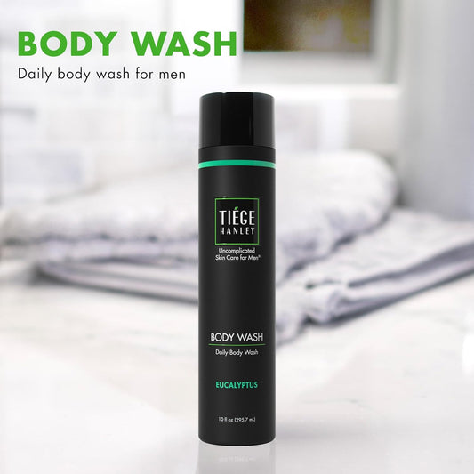 Tiege Hanley Mens Body Wash, Eucalyptus Scented - Hydrating & Cleansing Daily Body Wash For Men Gently Removes Dirt, Sweat & Oil - Non-Abrasive & Sulfate-Free Shower Gel For Sensitive Skin