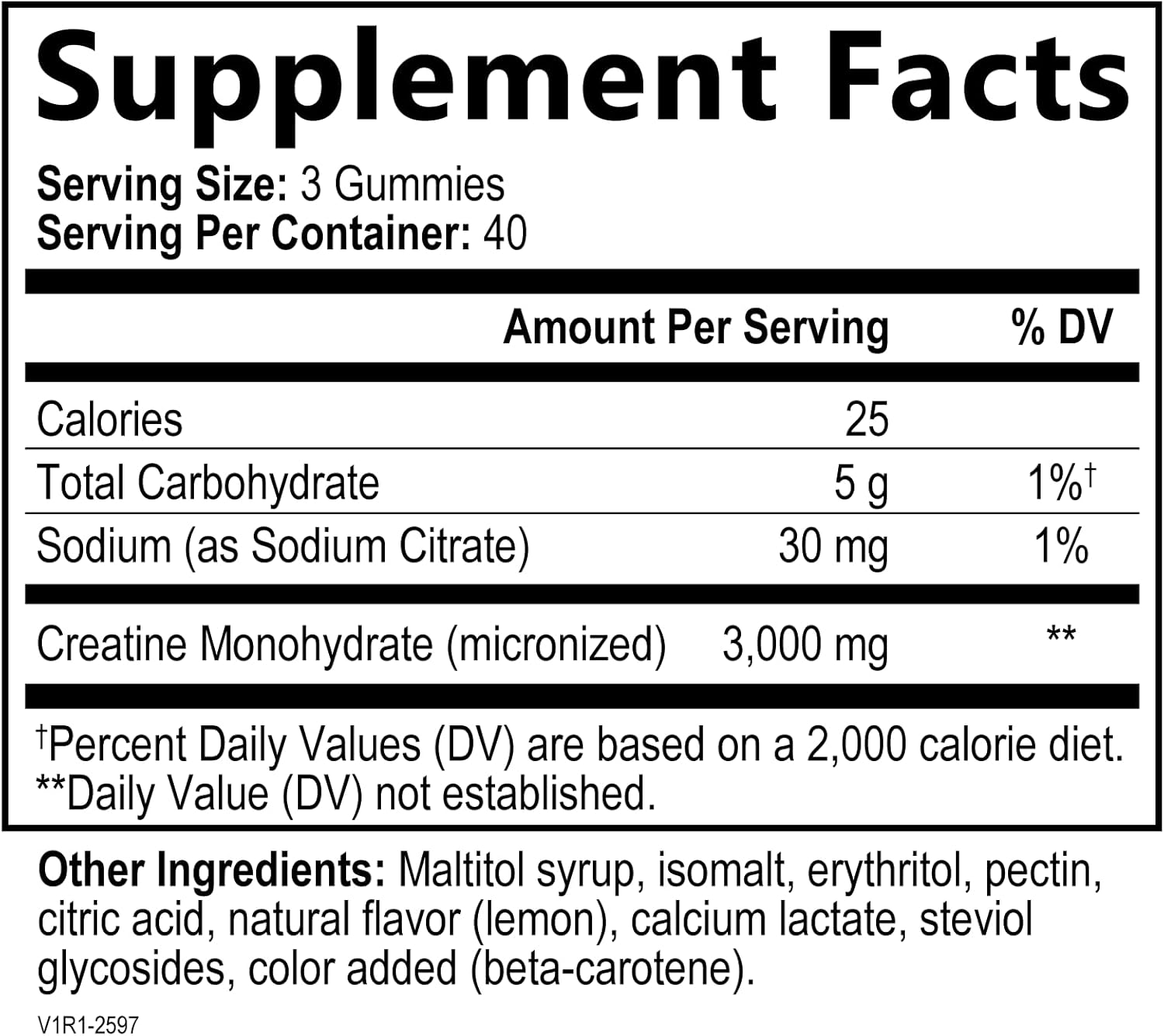 Built By Nature Sugar Free Creatine Monohydrate Gummy For Men And Women – Muscle Strength & Energy Boost Pre Workout - Natural Lemon Flavor - 120 Gummies : Health & Household