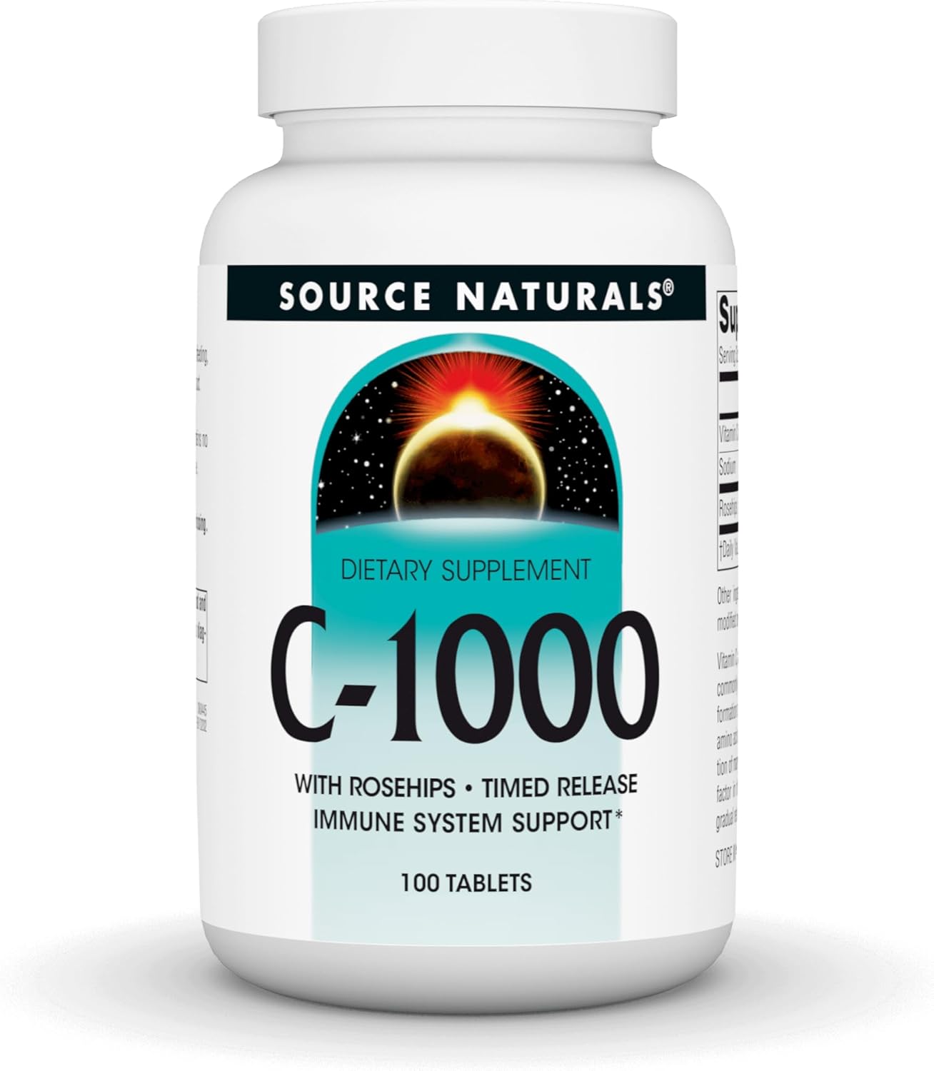 Source Naturals C-1000, With Rose Hips 1000 Mg For Immune System Support - 100 Time Release Tablets