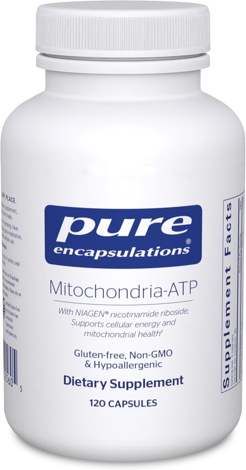 Pure Encapsulations Mitochondria-Atp - Mitochondrial Support - Atp Production Aid* - With Vitamin C, Vitamin E & Thiamin - Antioxidant Support - 120 Capsules