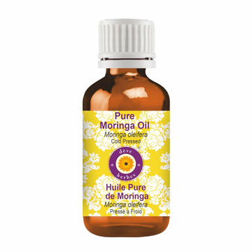 Deve Herbes Moringa Oil (Moringa Oleifera) | Cold Pressed | Pure | Natural | Undiluted | For Diluting Essential Oils | For Hair, Skin & Massage | Non-Sticky| Lightweight| Men & Women | 15Ml (0.50 Oz)