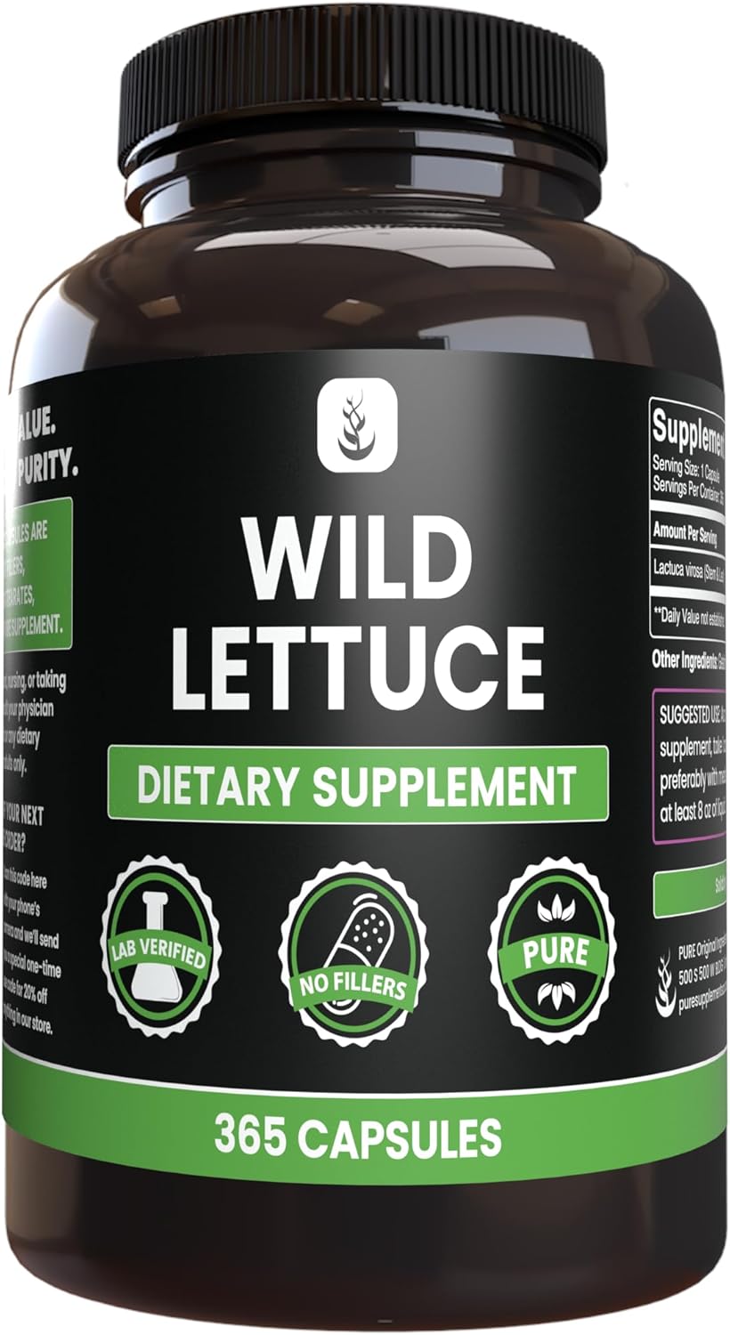 Pure Original Ingredients Wild Lettuce (365 Capsules) No Magnesium Or Rice Fillers, Always Pure, Lab Verified
