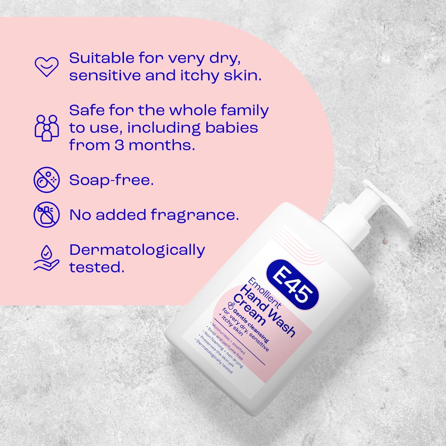 E45 Hand and Body Wash Cream - Relieve Dry, Itchy & Irritated Eczema Prone Skin - 250ml - Gently Cleanses Very Dry and Sensitive Skin - Dermatological Soap Free Emollient : Amazon.co.uk: Baby Products