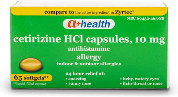 Cetirizine Hcl 10 Mg Liquid Gels, Antihistamine for 24 Hour Allergy Relief, 65 Count