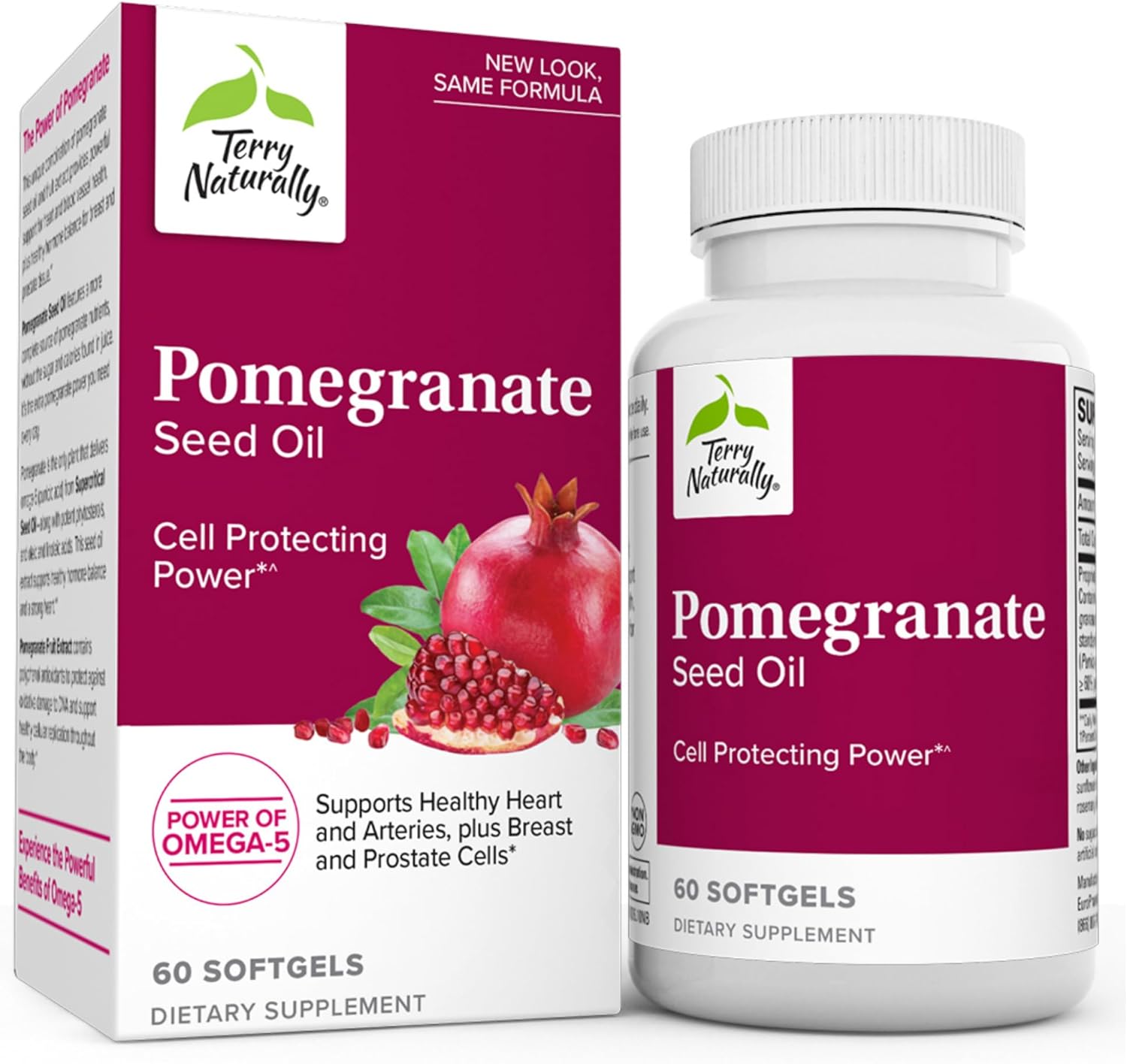 Terry Naturally Pomegranate Seed Oil - 60 Softgels - Cell-Protecting Power - Non-Gmo, Gluten Free - 60 Servings