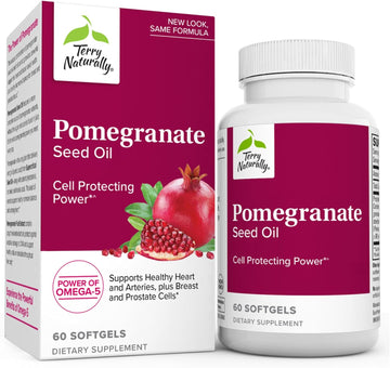 Terry Naturally Pomegranate Seed Oil - 60 Softgels - Cell-Protecting Power - Non-Gmo, Gluten Free - 60 Servings