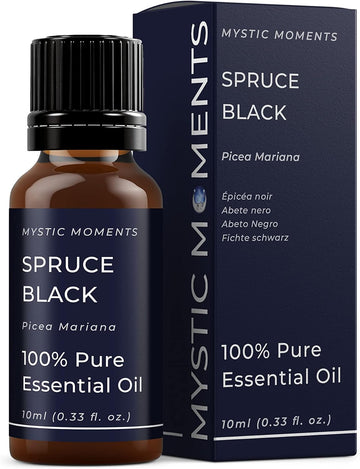 Mystic Moments | Spruce Black Essential Oil 10ml - Pure & Natural oil for Diffusers, Aromatherapy & Massage Blends Vegan GMO Free