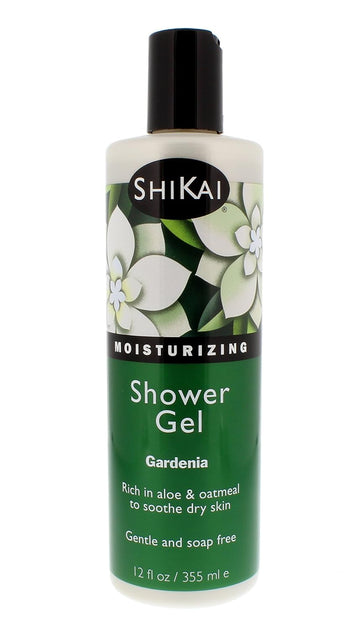 ShiKai Daily Moisturizing Shower Gel (Gardenia, 12 oz) | Gentle Formula | With Aloe Vera & Oatmeal for Soft, Healthy Skin | Dry Skin Relief